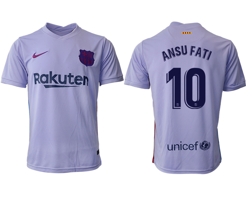 Men 2021-2022 Club Barcelona away aaa version purple #10 Soccer Jersey1->barcelona jersey->Soccer Club Jersey
